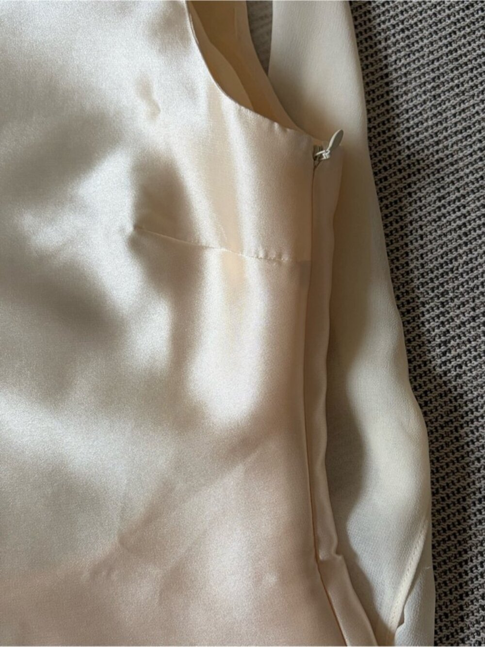 NEW Reformation Ecru Mini Scarf Detail Dress Butter Bridal Cream | US 6 UK 10 - Picture 10 of 15
